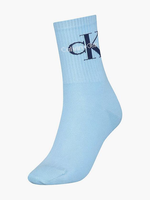 Calvin Klein USA Logo Crew Womens Socks Blue 7142350-XR